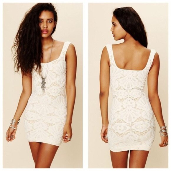 Free People Dresses & Skirts - Free People Seamless Medallion Cream Bodycon Dress